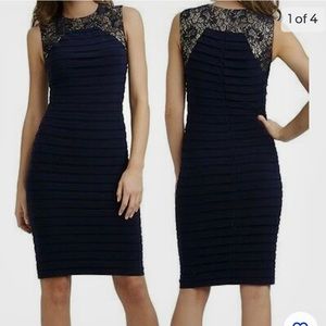 Adrianna Papell Navy Lace MIDI Dress, size 12